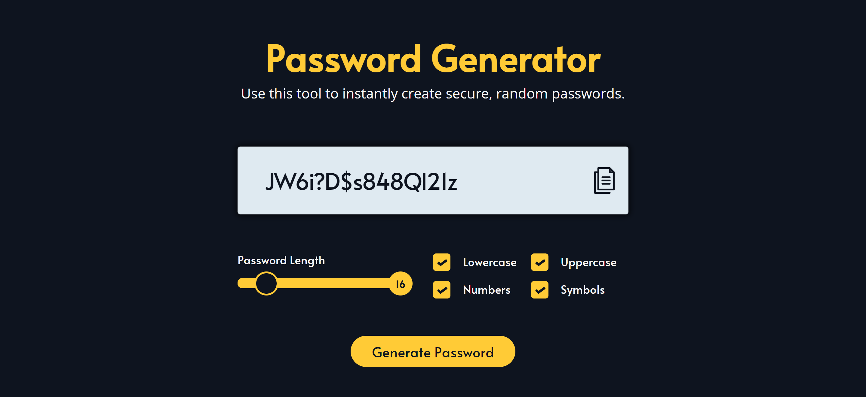 strong password generator script