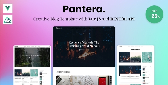Pantera - Creative Blog Template with Vue JS & RESTful API