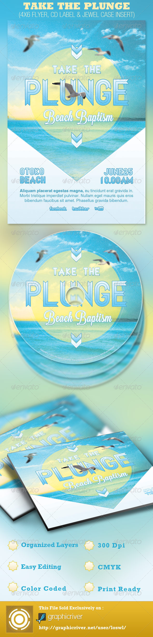 Take the Plunge Church Flyer and CD Template - Church Flyers
