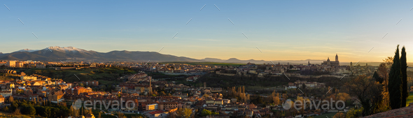 Panoramic View of the City of Segovia, Spain - Stock Photo - Images