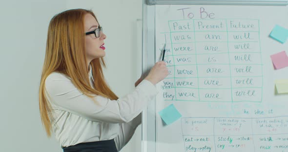 Close Up a Teacher Is Explaining Information During an Online Class alt