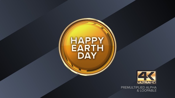 Happy Earth Day Rotating Sign 4K Looping Design Element