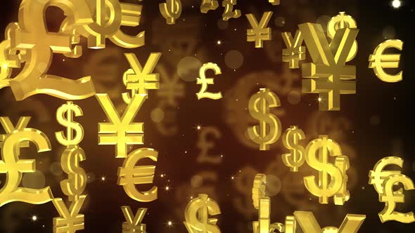 Falling Currency Symbols