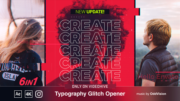 Typography Glitch Opener - VideoHive 27814367