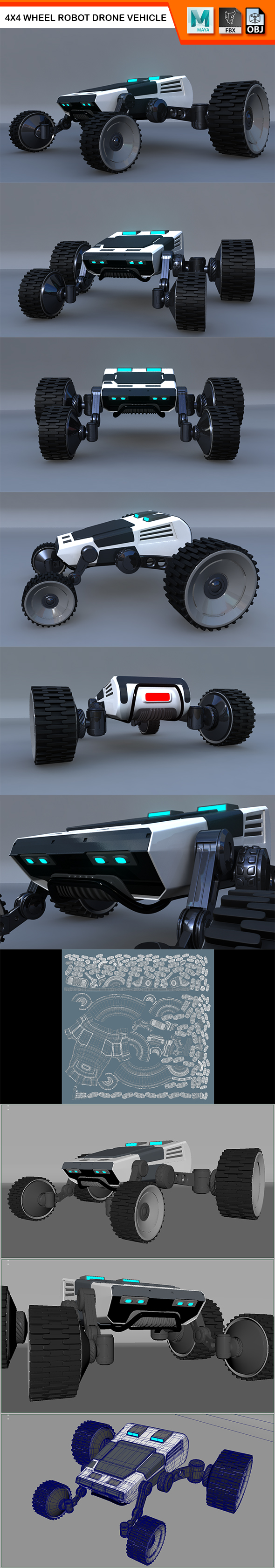 4X4 Wheel Robot - 3Docean 29772335