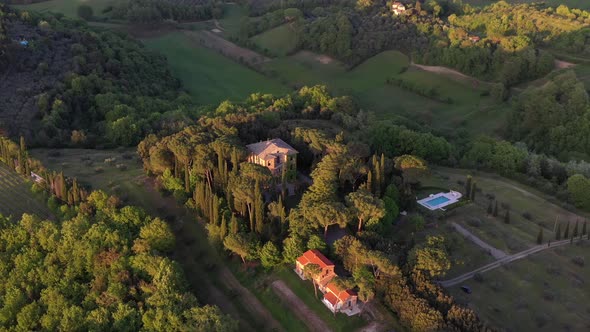 Flying Over an Italian Estate