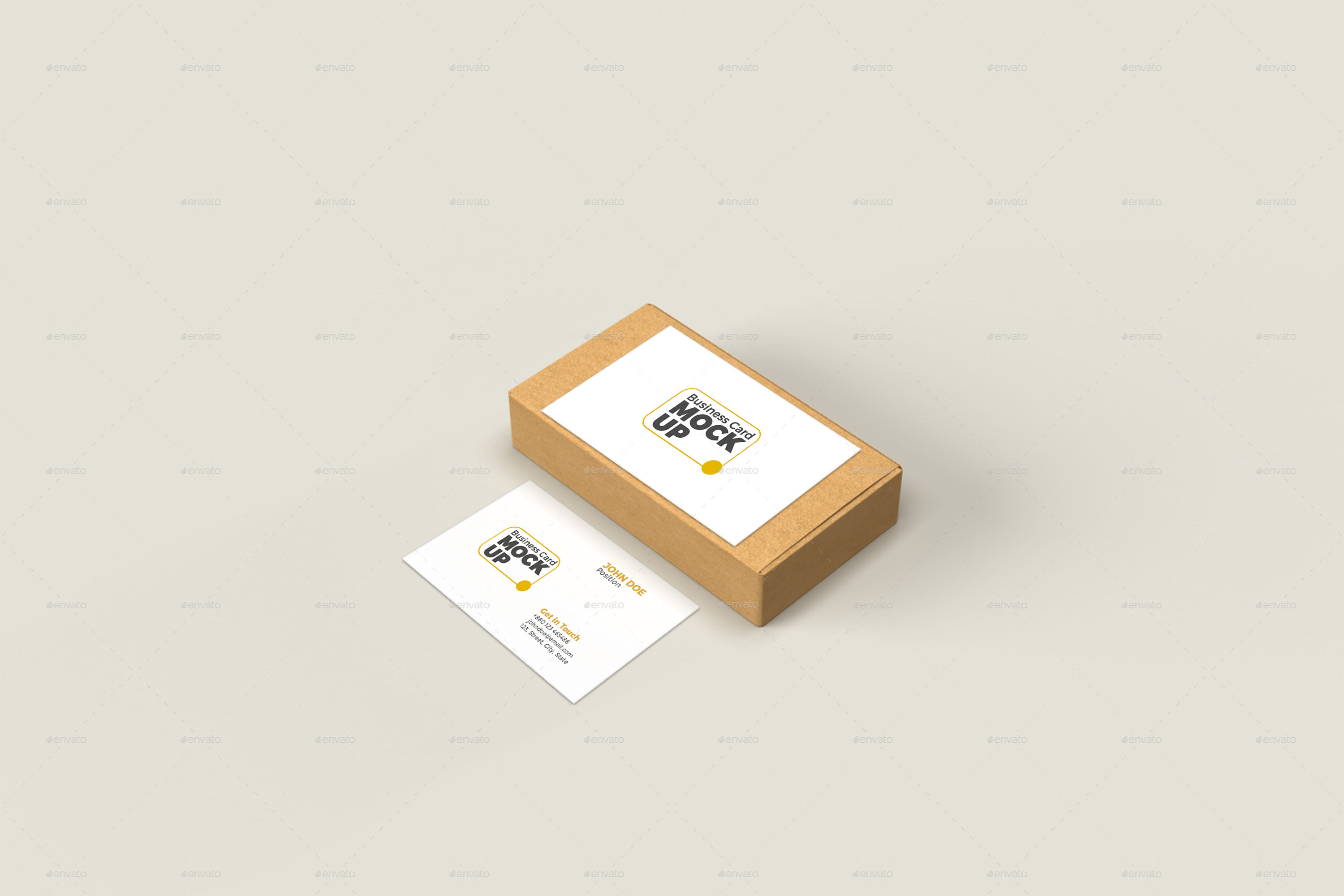 Business Card with Box Mockup, Graphics GraphicRiver
