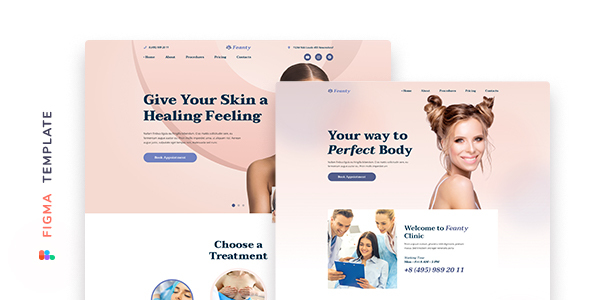 Feanty – Beauty Clinic Template for Figma