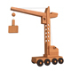 Construction crane wooden toy