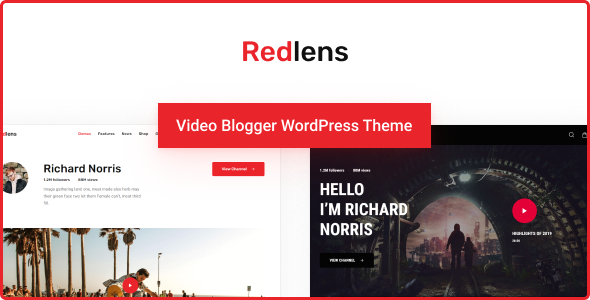 Redlens - Video Blogger and Game Streamer Theme