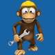 Mechanic Monkey In a Helmet Holding Wrench (6-Pack) - VideoHive Item for Sale