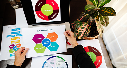 Marketing manager making marketing plan for new product