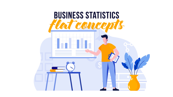 Business statistics - Flat concept