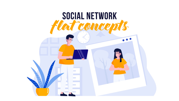 Social network - Flat Concept