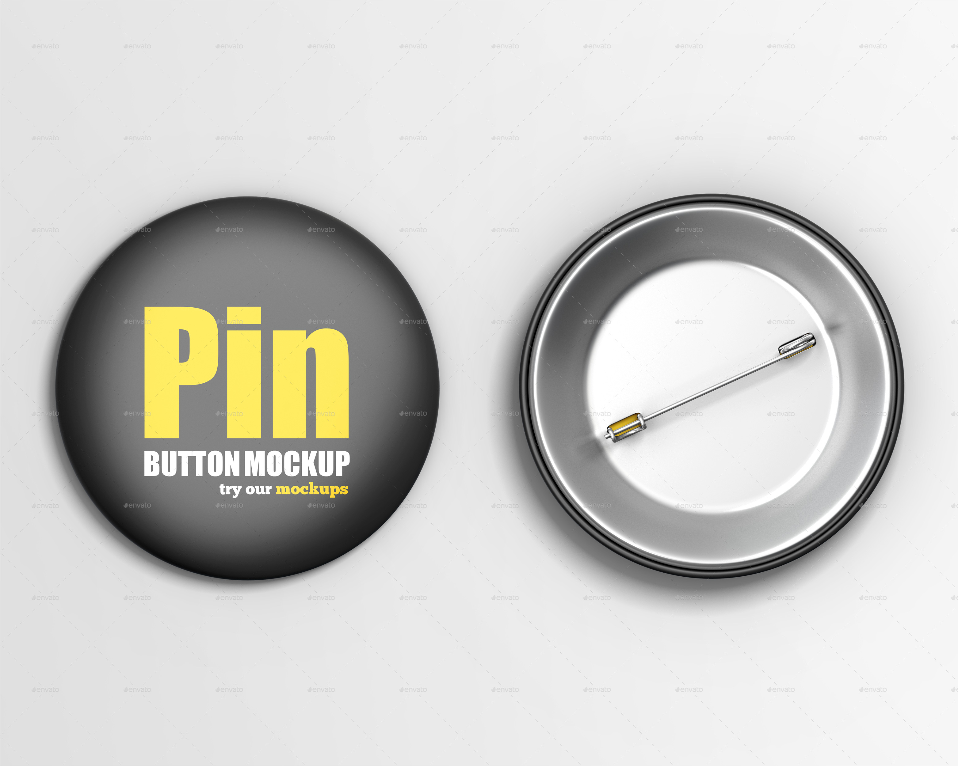 Pin Button Mockup Set, Graphics | GraphicRiver