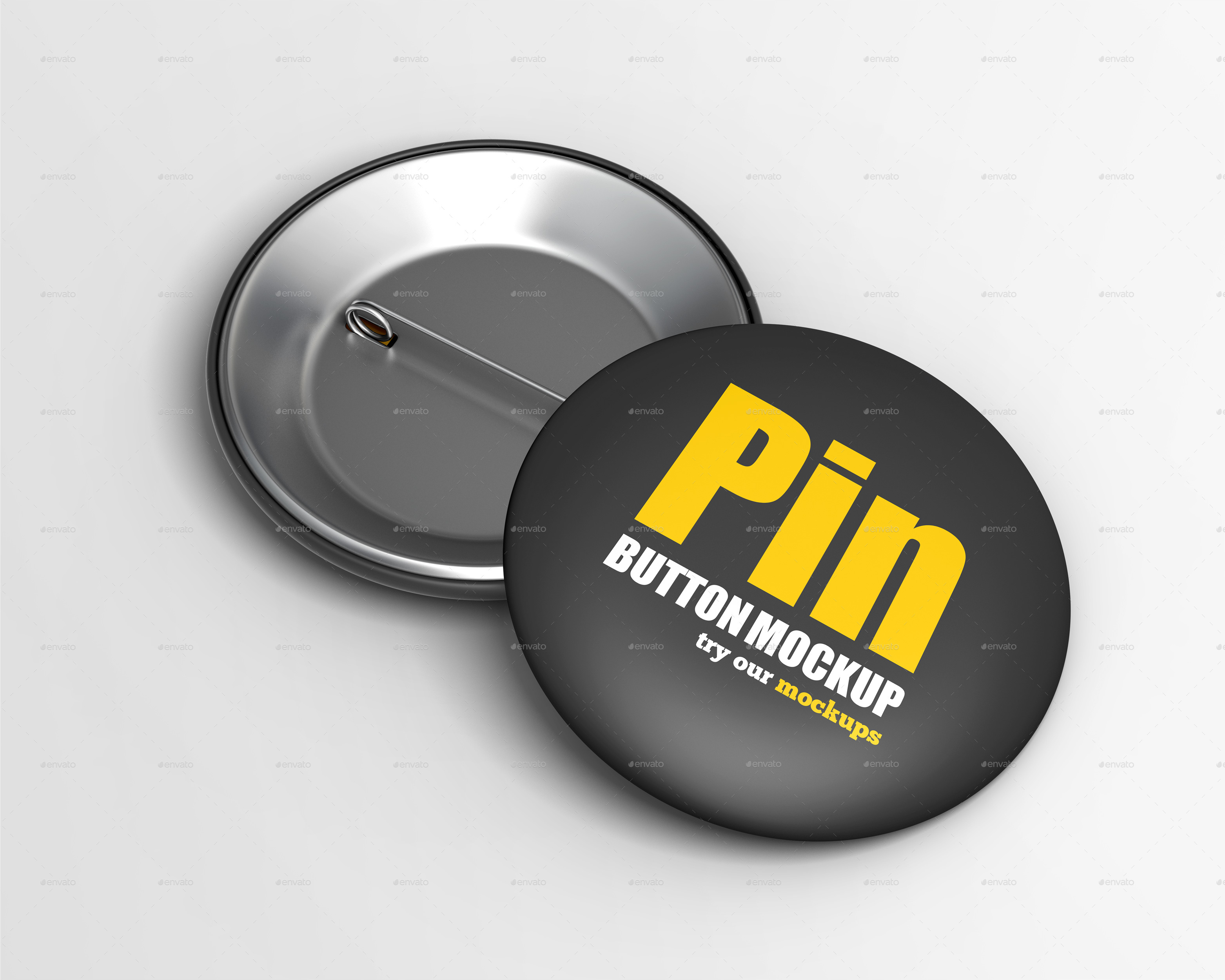 Pin Button Mockup Set, Graphics | GraphicRiver