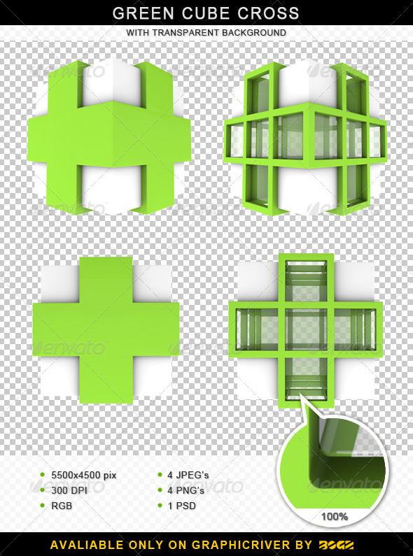 Medical 3D Cross Cube - Objects 3D Renders