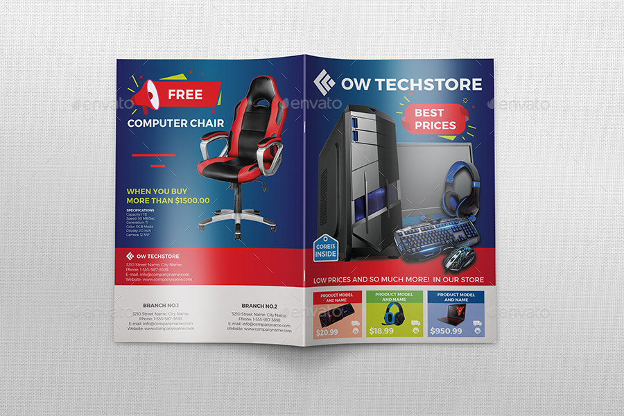 Computers and Electronics Products Catalog Brochure Template 12 Pages