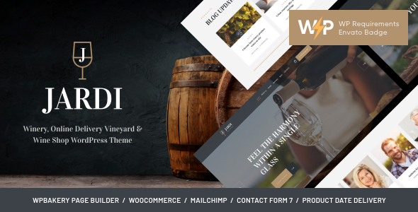 Jardi | Winery, Online Delivery Vineyard & Wine Shop WordPress Theme