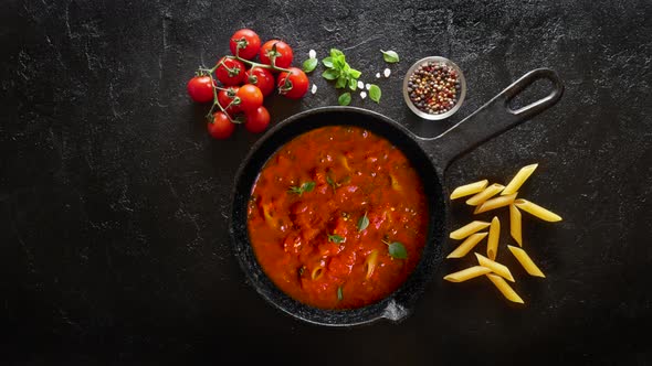 Homemade Pasta Penne with Tomato Sauce alt