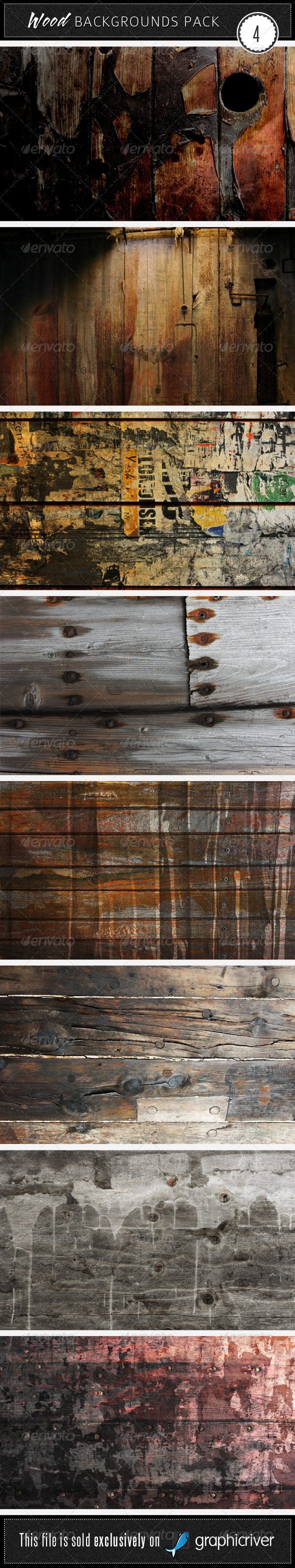 Wood Backgrounds Pack 4 - Wood Textures