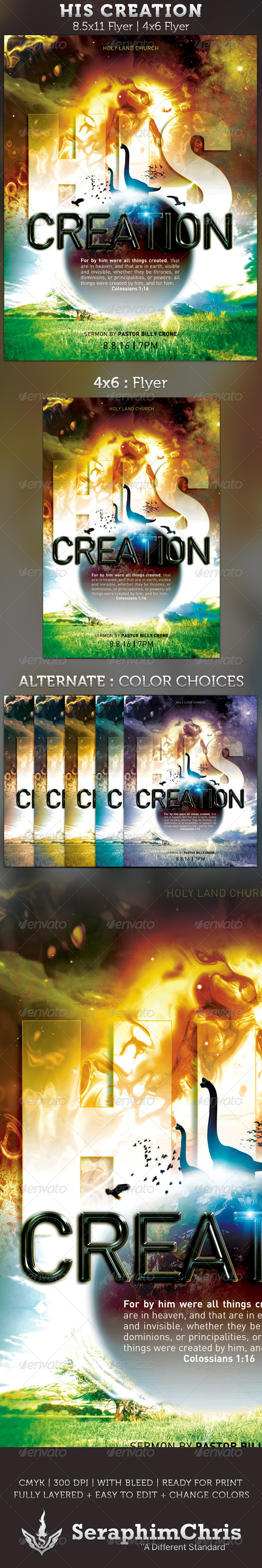 His Creation: Church Flyer template - Church Flyers
