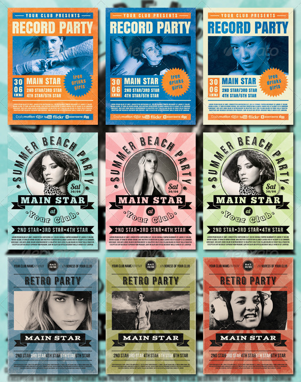 Party Flyer Bundle - Clubs & Parties Events