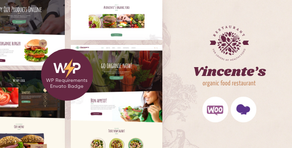 Vincente's | Organic Food Restaurant & Eco Cafe WordPress Theme