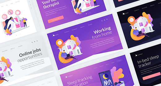 Wavy - vector illustrations and landing pages