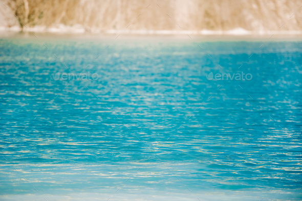 Volkovysk chalk pits or Belarusian Maldives beautiful saturated blue lakes. Famous chalk quarries - Stock Photo - Images