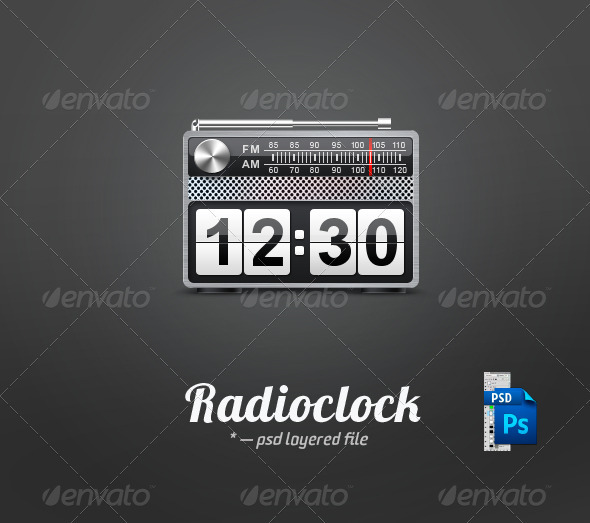 Vintage Radioclock - Objects Illustrations