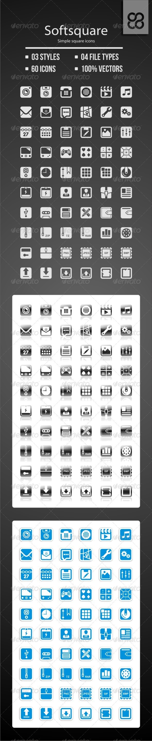 Softsquare - Simple Square Icons - Web Icons