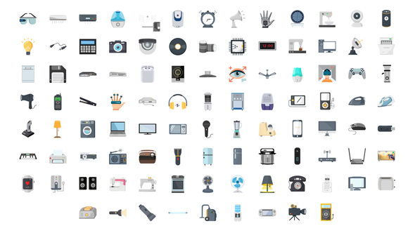 100 Electronic Gadgets Icons