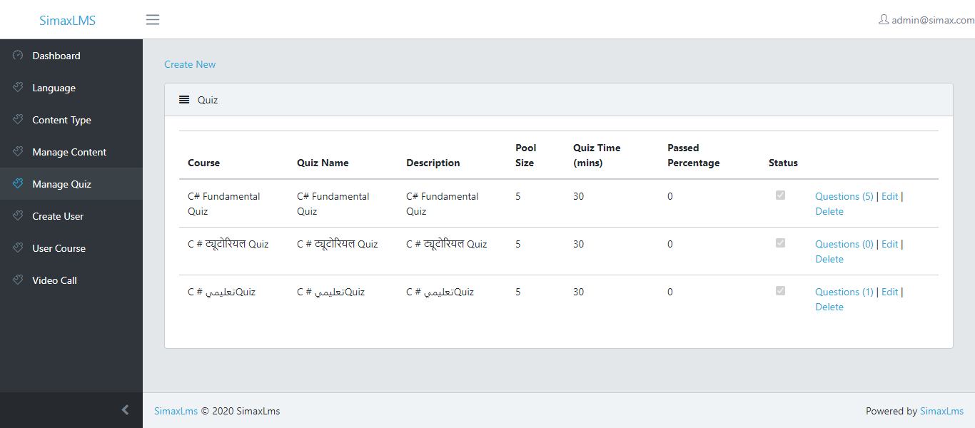 Simax LMS - Learning Management Application in Dot Net Core by simaxsys