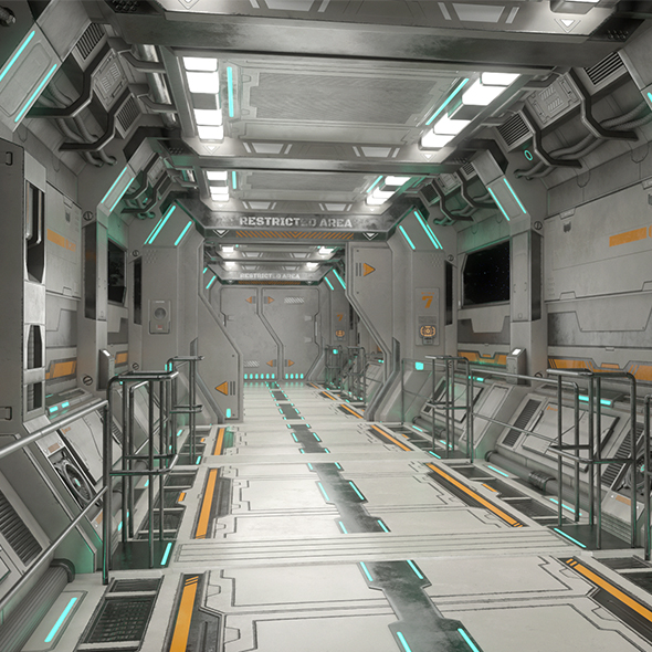 Sci-Fi Modular Corridor - 3Docean 29850985