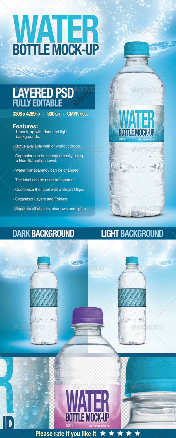 Download Fresh Water Bottle Mock-Up by Nobic | GraphicRiver