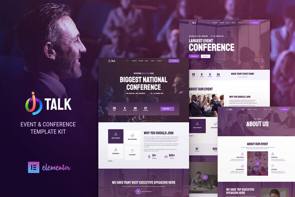 iTalk – Event & Conference Elementor Template Kit