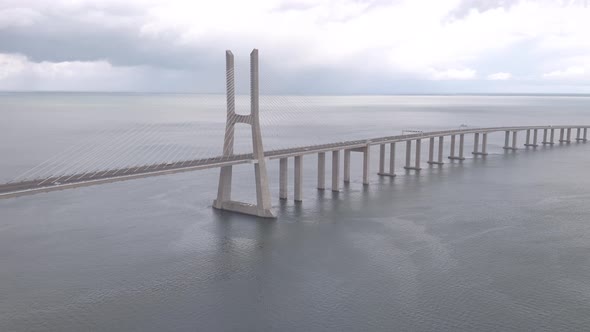 Aerial of Vasco da Gama Bridge