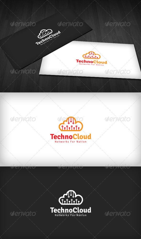 Techno Cloud Logo - Symbols Logo Templates