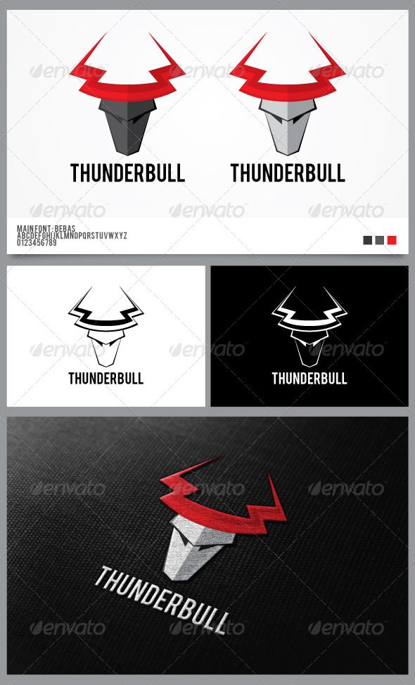 Thunder Bull Logo Template - Animals Logo Templates