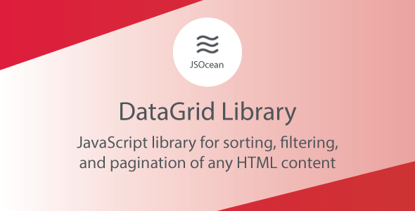 DataGrid - JavaScript Pagination, Sort and Filter