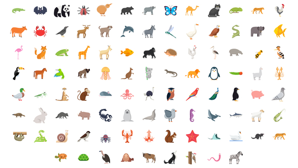 100 Animals & Birds Icons