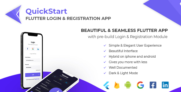 QuickStart Flutter Login & Registration App