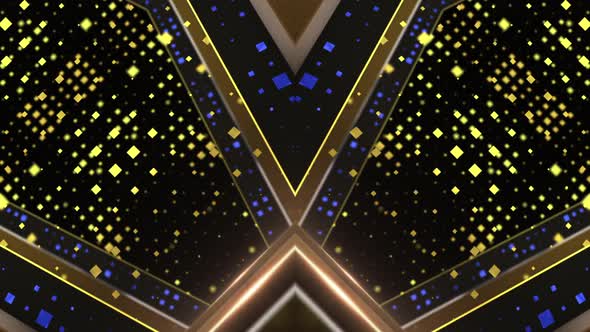 Stair Stage Glitter 3 Elegant Gold Particle Music Show Tunnel Blue Loop