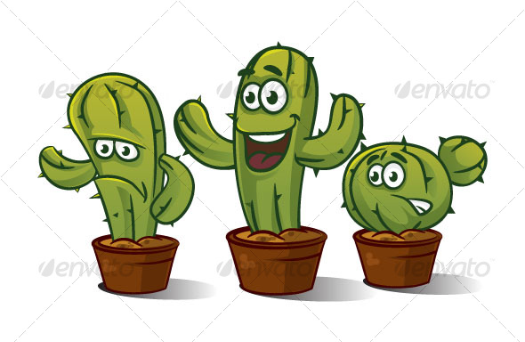3 x Cactus Characters - Miscellaneous Characters