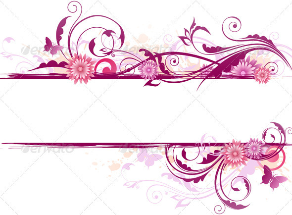Floral Background with Ornament - Backgrounds Decorative