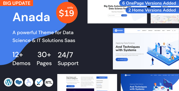 Anada – Data Science & IT Solutions Saas WordPress Theme