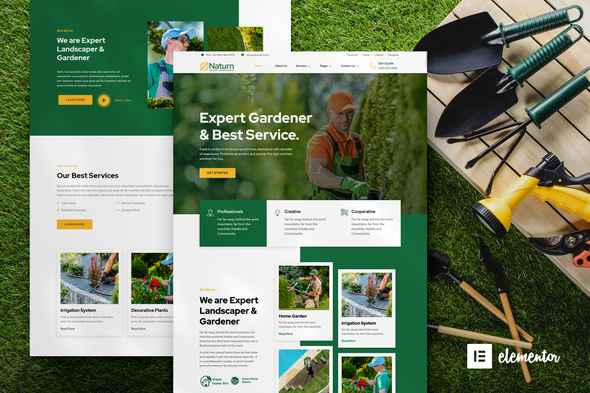 Naturn – Landscape & Gardening Elementor Template Kit