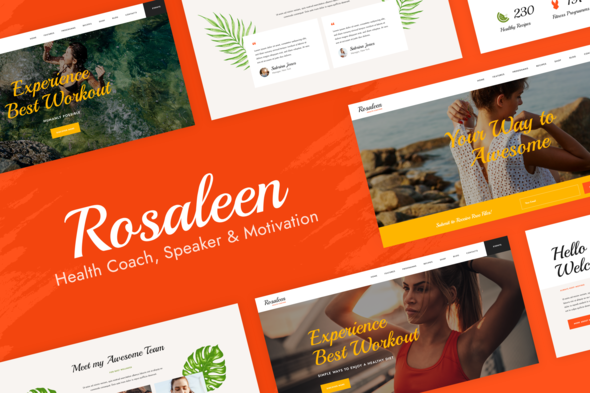 Rosaleen - Health Coach & Motivational Speaker Elementor  Template Kit