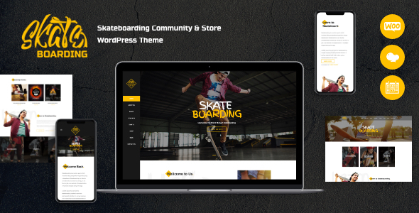 Skateboarding CommunityStore WordPress - ThemeForest 19783319